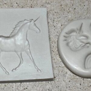 LOT OF 2 PIECES UNICORN SILICONE GUMPASTE FONDANT MOLD SUGARCRAFT